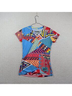Cirque Du Soleil Volta Geometric Print Boho Color Short Sleeve T-Shirt Wom Sz M
